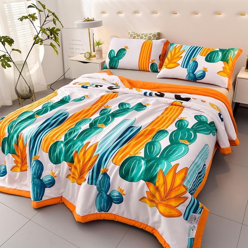 Summer Sleeping Quilt Soybean Fiber Air Conditioner Throw Blanket Washed Cotton Summer Adult Blankets for Bed Sofa Home Decor
