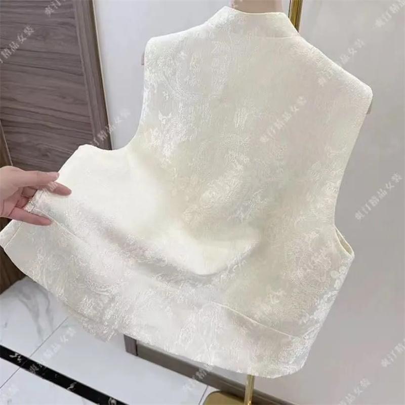 Women's Dingzhu Chinese Style Sequin Vest Summer Top Heavy Industry Embroidery Early Spring Chinese Style Top