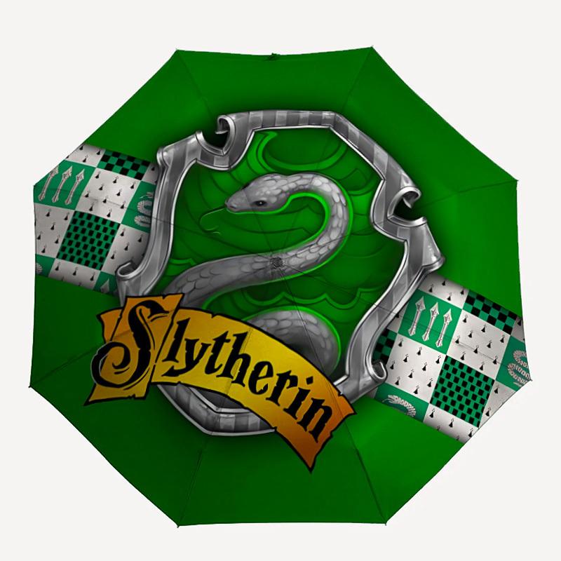 1pc Slytherin Crest Automatic Umbrella - 8-Rib Foldable Design, Outdoor Adventures, and Family Celebrations, Durable Canopy Material yy250827152