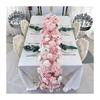 Uflower 50-200cm Pink Atficial Flower Row Runner Elegant Artificial Center Stage Background for Wedding Party Home Decoration