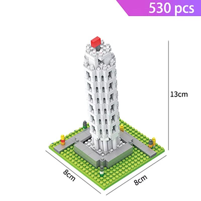 Mini Architecture Blocks Building Kits Pyramids Leaning Tower of Pisa Eiffel Tower Big Ben Rome Colosseum Expert Micro Bricks Se