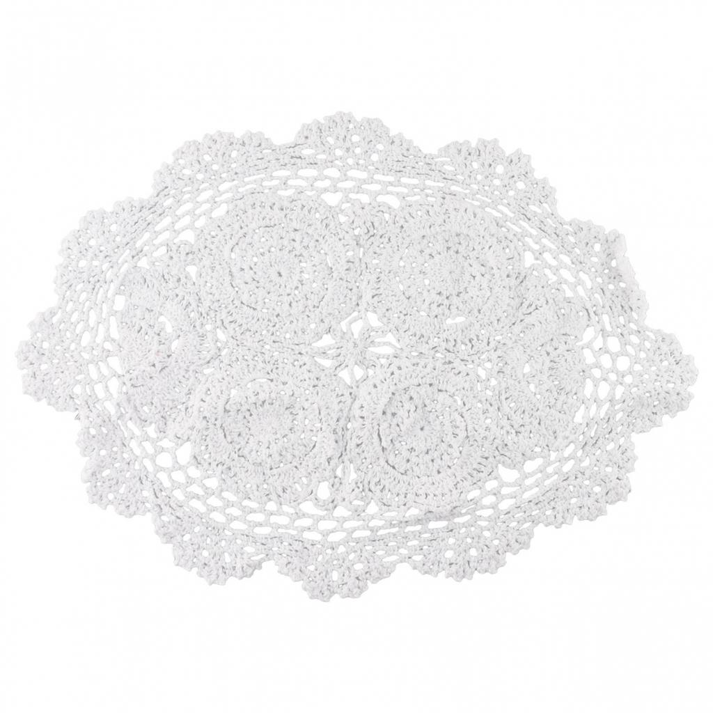 Dining Placemat Home Decoration Retro Oval Vintage Hand Crochet Doilies