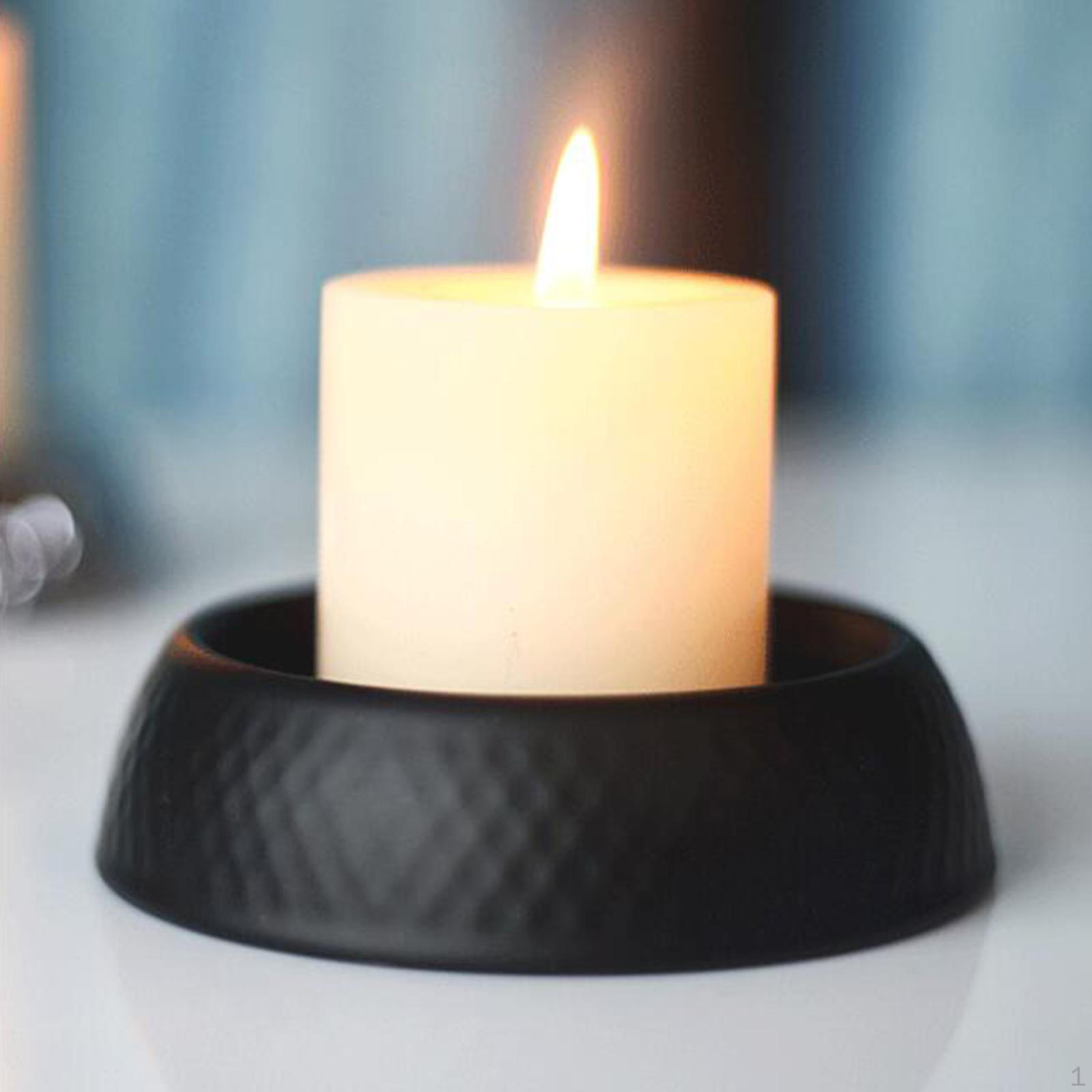 2 Pieces Iron Candle Holder Plate ,Metal Pillar Tray Base Candlestick for Tabletop