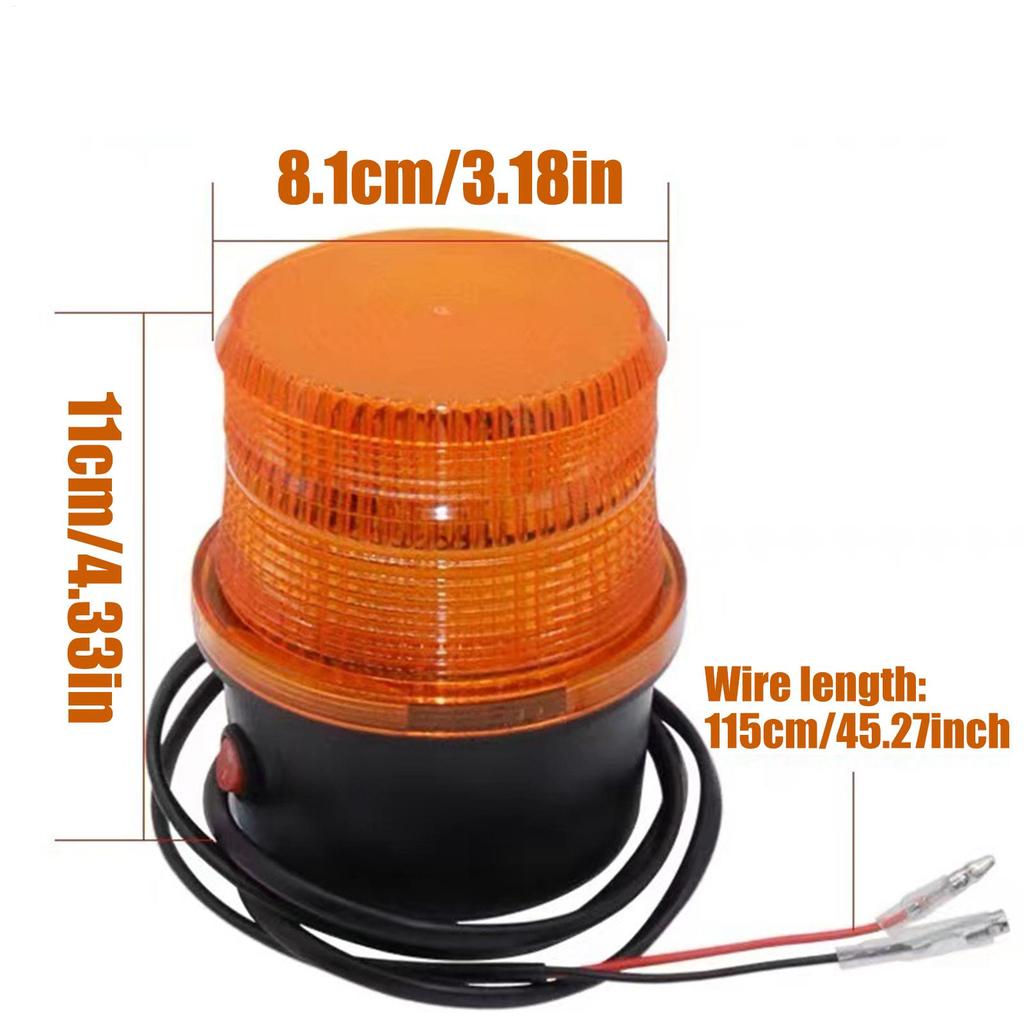 Universal LED Strobe Warning Lights DC12-72V LED Safety Warning Lamp Magnetic Waterproof Sound Switches Yellow Light