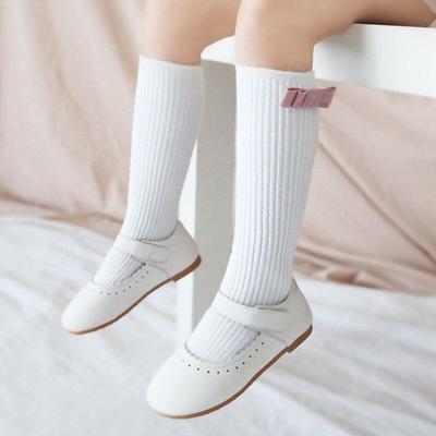 Calzini classici in cotone per ragazze per bambini Calzini al ginocchio per la scuola Calzini con fiocco Bowknot Calzini al ginocchio per la scuola principessa con fiocco Calzini morbidi per bambini