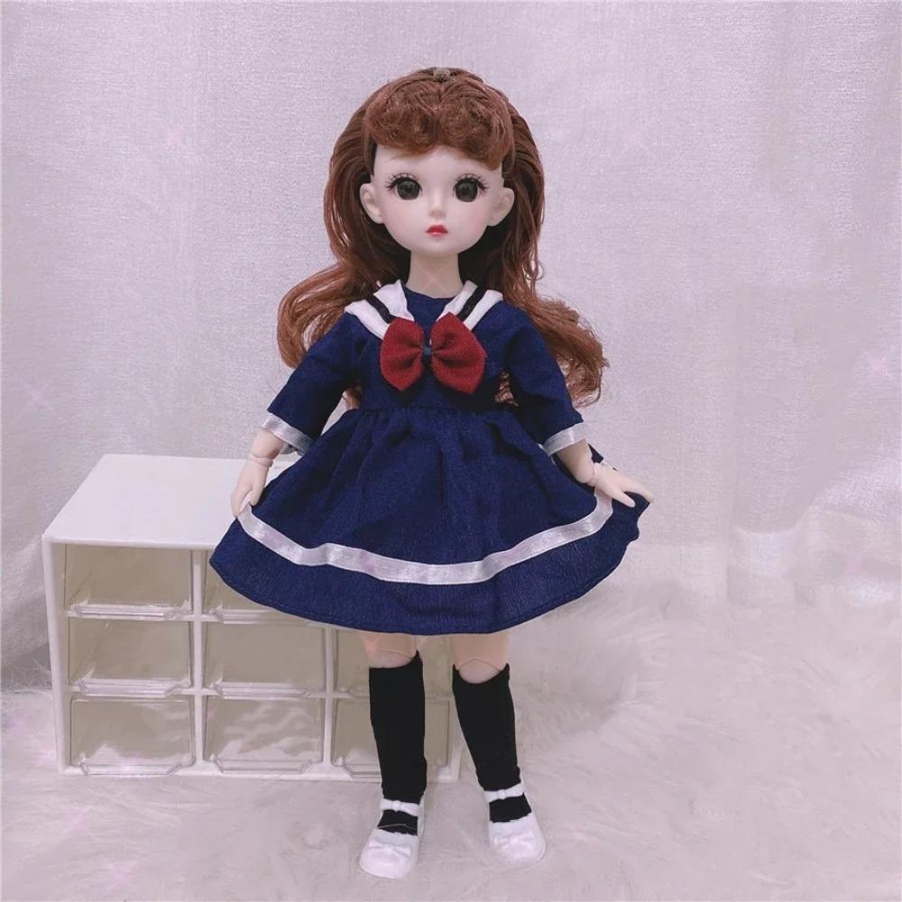 30cm Girls Dress Up Doll 1/6 Movable 20 Joints Cute Sweet Face Festival Birthday Gift BJD Princess Doll Toy with Clothes Shoes