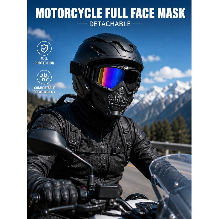 Verstellbare atmungsaktive Motocross-Maske Wind-Staubdichte Helm-kompatible Brille für Wüsten-Skiing Radfahren Outdoor-Sportarten2