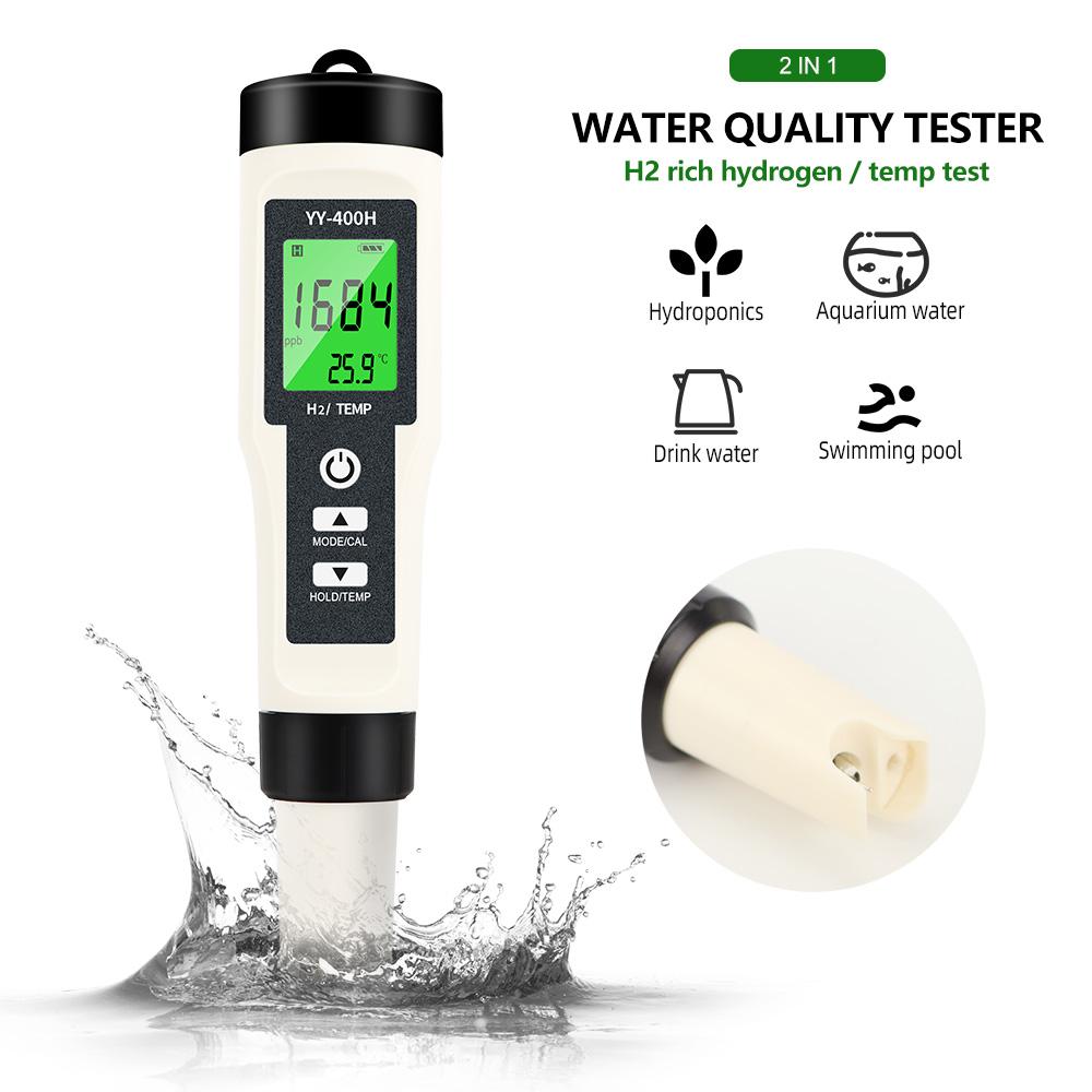 Rich Hydrogen Tester 2 In 1 H2 Rich Hydrogen Temp Meter Accuracy 0.01 Water Quality Tester Rich Hydrogen Test Pen For Pool