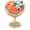 Hinged Lid Heart Trinket Box Alloy Enamel Ring Holder Box  Vanity Dresser Display