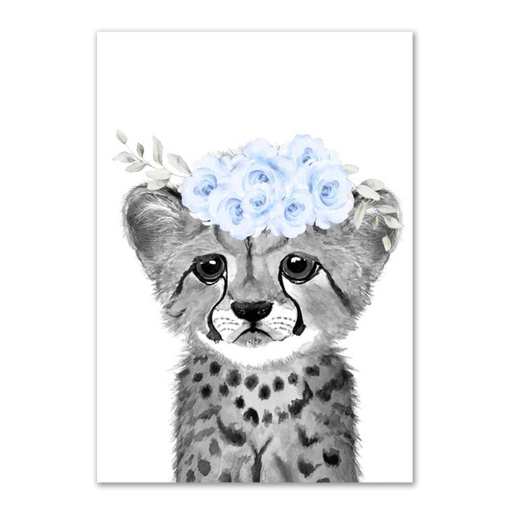 Personalize Baby Name Wall Decoration Painting Customize Nursery Wall Art Poster For Kids Bedroom Deco Animals Canvas Painting
