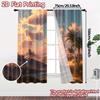 2pcs   2D FLAT PRINTING Curtains (Without Rod) Desert Oasis(1) Popular Contemporary Curtains Versatile Durable Polyester Curtains
