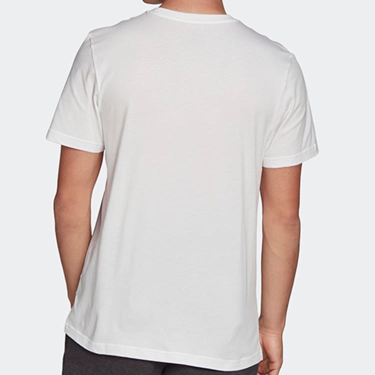 Adidas T Shirts Men's White Crew Neck Moderate Straight Fit FN1728