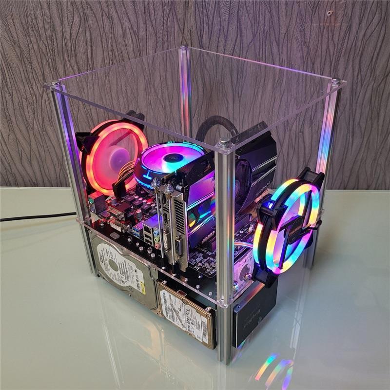Transparent Acrylic ITX Open-Frame Case for DIY PC Builds