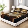 Latacaca 3pcs Religious Bible and Cross Fitted Sheet Set 1 Fitted Sheet and 2 Pillowcases All Seasons Bedding Set Perfect