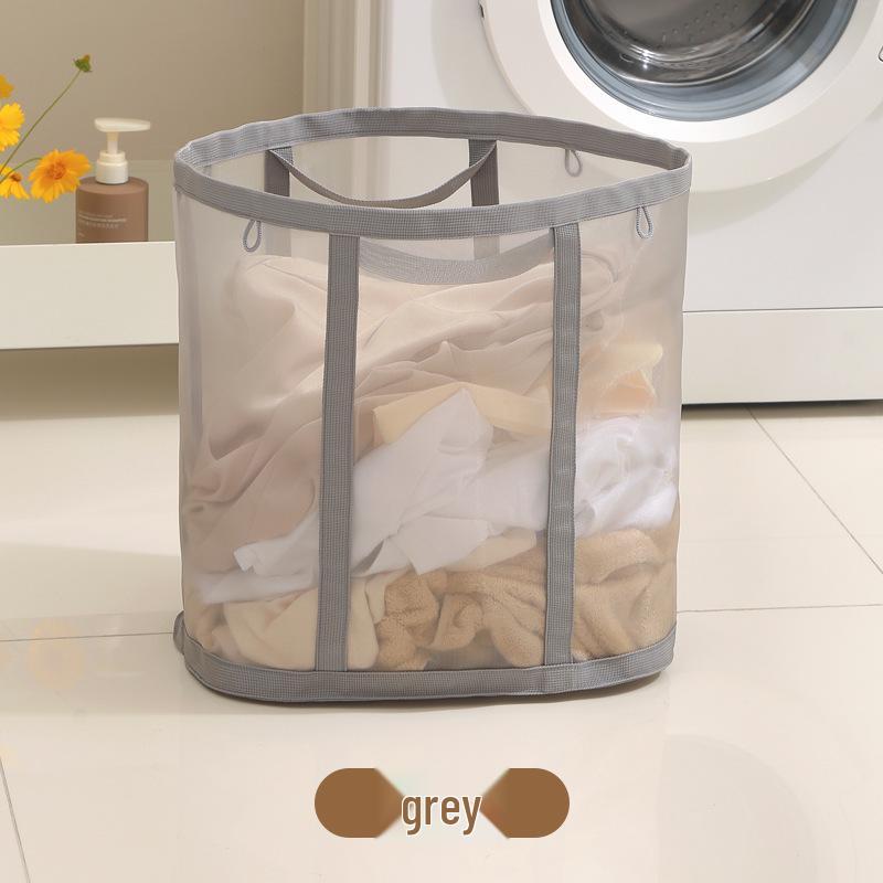 Foldable Wall-Mounted Mesh Laundry Hamper for Dirty Clothes