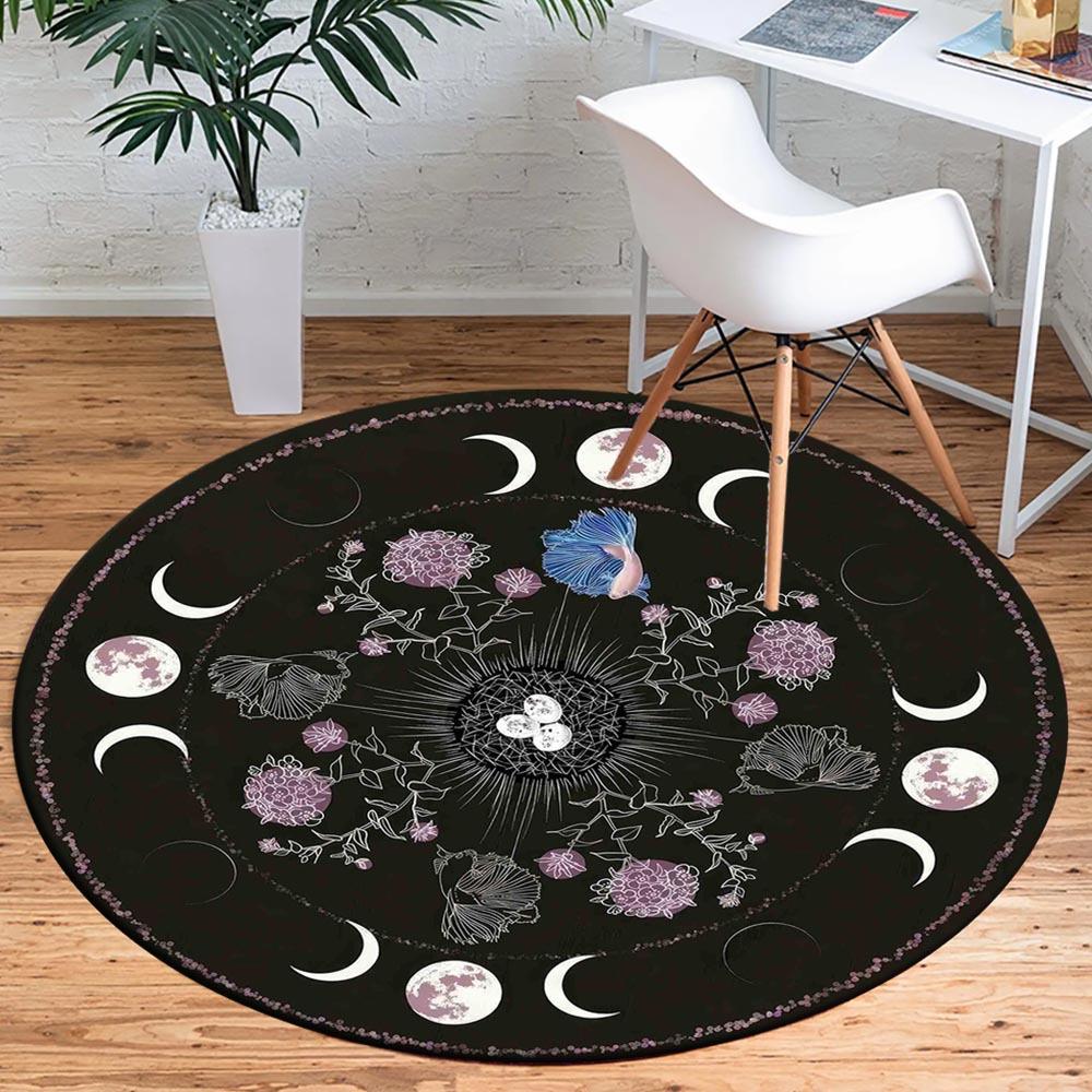

1pc Retro 1819477683 Pattern Round Floor Mat, Non-slip for Living Room Bedroom Chair Carpets Home Decor Gifts, Home Decor Room Decor Outdoor 80cm by 80cm