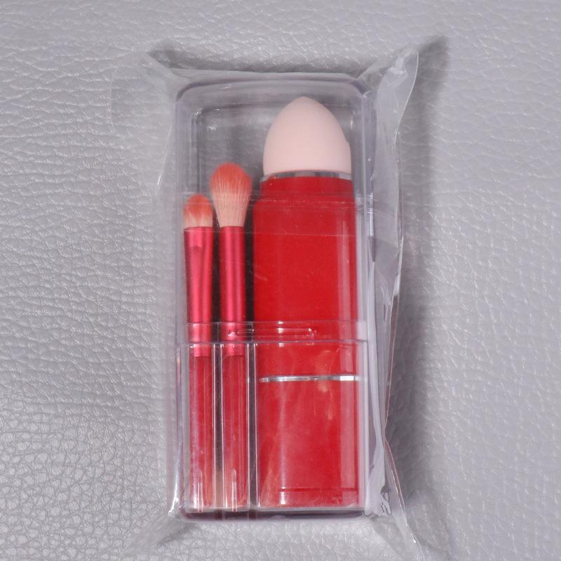 Přenosná sada zatahovacích štětců na make-up: Štětce na oční stíny, korektor a tvářenku