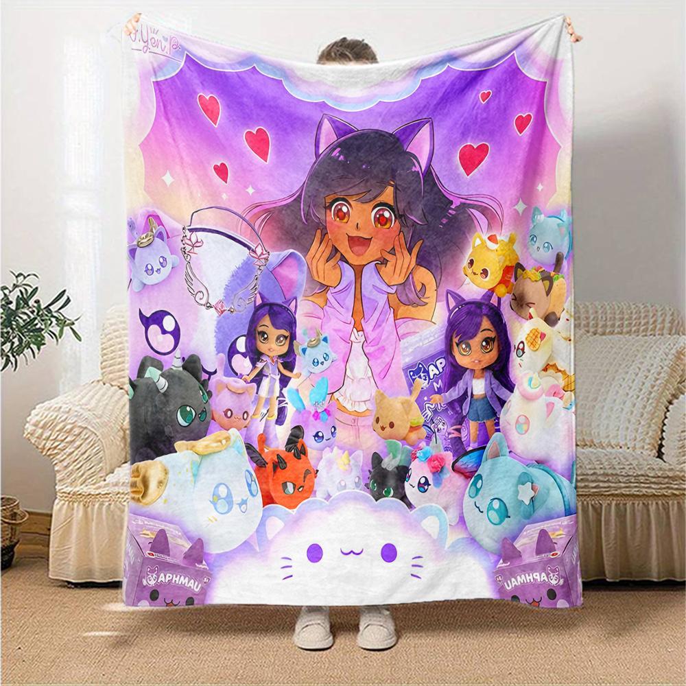 1pc Anime A-AphmauS (3) Blanket, Gift, for Men and Women, Soft Blanket, Good for Sofa Bed Couch Travel, Lightweight Flannel Blanket