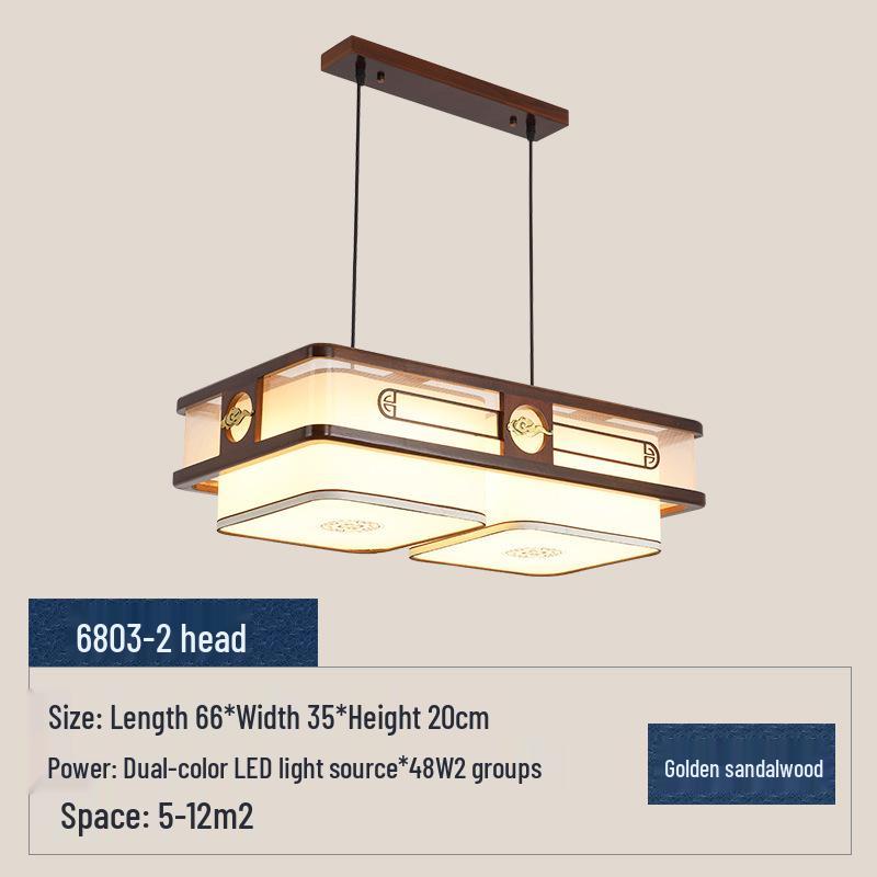 2025 Modern Chinese Style Chandelier In Walnut & Golden Sandalwood for Zen Tea Room or Bar