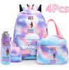 4Pcs/set Demon Hunters Printed Backpack Handbag Pencil Case 750Ml Water Bottler for Teenager Boy Girl Large Capacity Waterproof Schoolbag