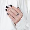 S925 Sterling Silver Black Agate Luxury Fashion Women's Ring - European & American Style Index Finger Accessory