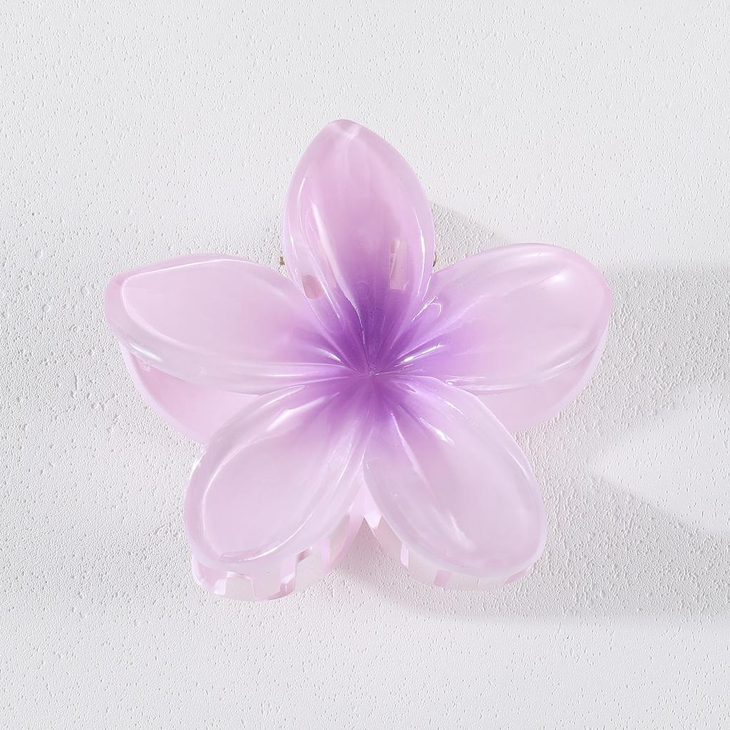 1/2Pcs Gradient Colored Flower Acrylic Hair Claws Clip Women Girls Sweet Hairpins Beach Hawaiian Style Hair Accessories