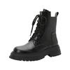 Thick-Soled Melard Women's British-Style Lace-Up Martin Boots, 2025 Round-Toe Chunky Heel Mid-Calf Short Boots