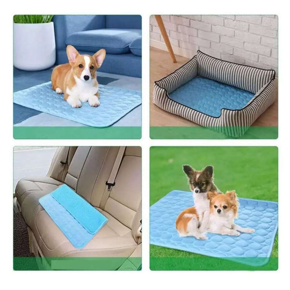 Cooling Dog Mat Summer Pad Mat For Dogs Cat Ice Silk Blanket Sofa Breathable Pet Dog Bed Summer Washable For Small Large Dog Cat