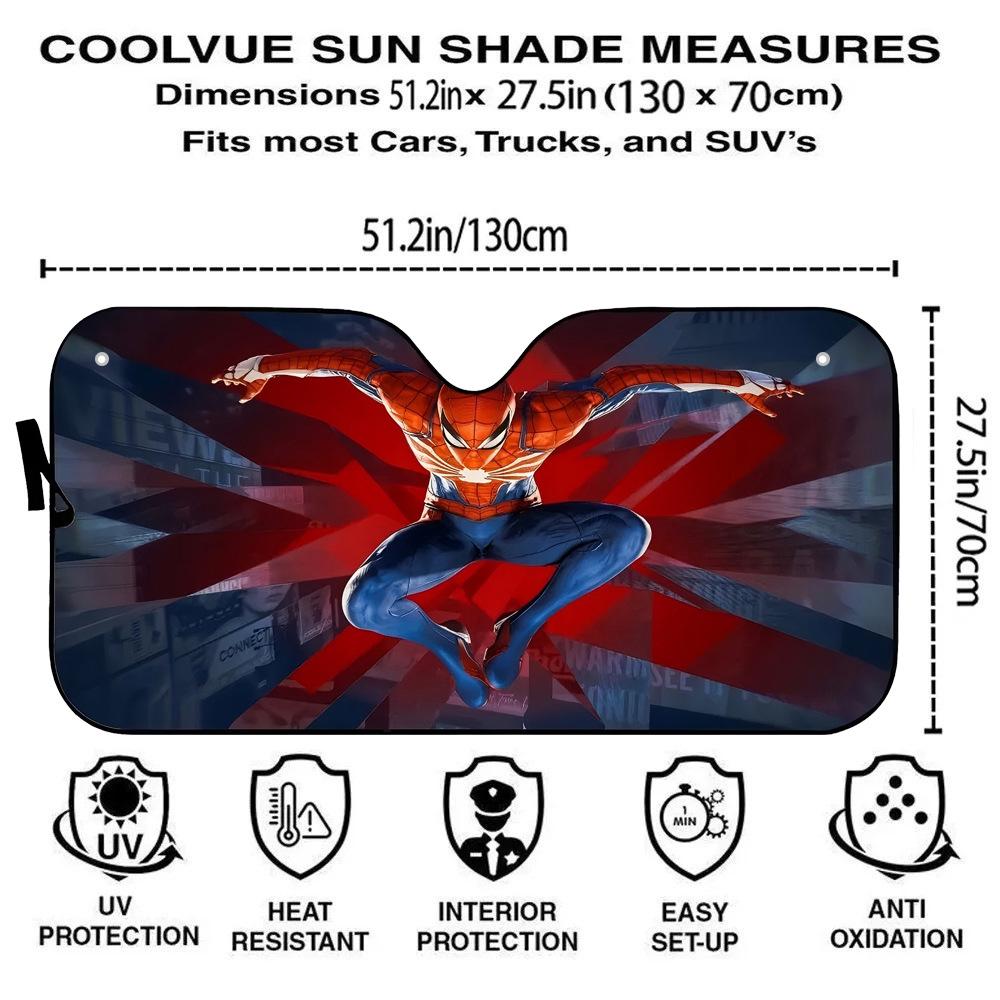 SpiderMan Car Sunshade: Windshield Heat Insulation & Sun Protection