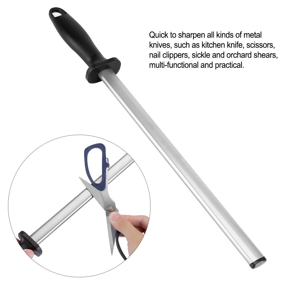 600# 12inch Portable Kitchen Knife Sharpening Rod Stick Plastic Handle Sharpener Stone Tool