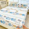 3Pc Summer Natural Latex Cooling Mat Set Cartoon Printed Fitted Sheet With Pillowcase Soft Non Slip Bedding With Elastic Band