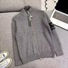 STONESLAND Unisex Stand Collar Zippered Sweater