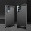 For Samsung Galaxy S23 Ultra Anti-scratch Carbon Fiber Texture Phone Cover Brushed Flexible TPU Back Cover