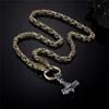 Mens Dragon Head Necklaces Viking Vegvisir Amulet Pendant Norse Runes Anchor Stainless Steel Mix Gold King Chain Jewelry