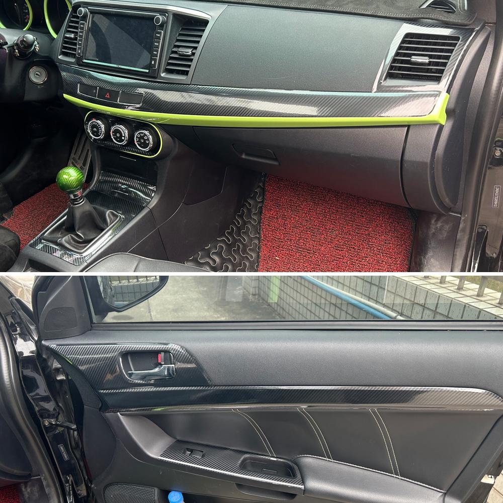 Carbon Fiber For Mitsubishi Lancer-ex 2010-16 Car Film Interior Sticker Center Console Gear Dashboard Air Door Handle Lift Panel