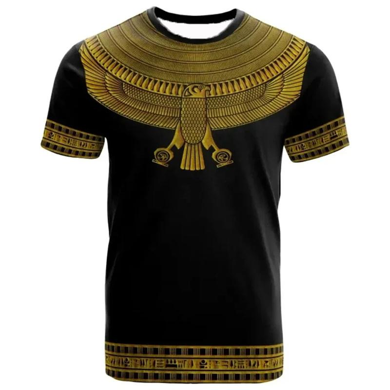3D Printed Ancient Egypt T-Shirt Men Women Pharaoh Pattern T Shirts Summer Oversized Harajuku Round Neck Tees Short Sleeve Tops