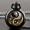 Retro Golden And Silvery Double Dragon Quartz Pocket Watch