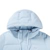 Skechers Colorful Casual Series Solid Color Woven Hooded Mid-Length Down Jacket Women outerwear Cashmere-Blue L422W144-00F5