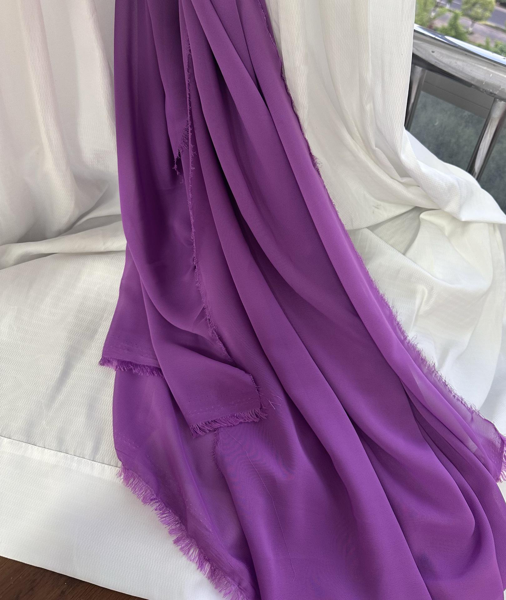 Grape Purple Chiffon Table Runner - Wedding/Banquet Decor, Semi-Transparent Solid Color Fabric.