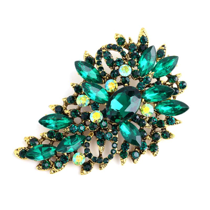 Crystal Glass Brooch - Fashionable European & American Style Pin for Men and Women