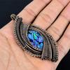 Abalone Shell 999 Copper Wire Wrapped Pendant, Handmade Gemstone Pendant Jewelry, Gifts For Wife Brand New Pendant