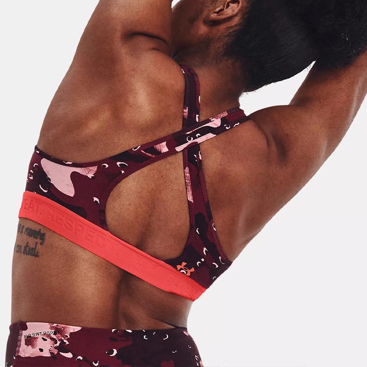 Under Armour Project Rock Medium Intensity Sports Bra Women Underwear Deep-Crimson 1369947-626