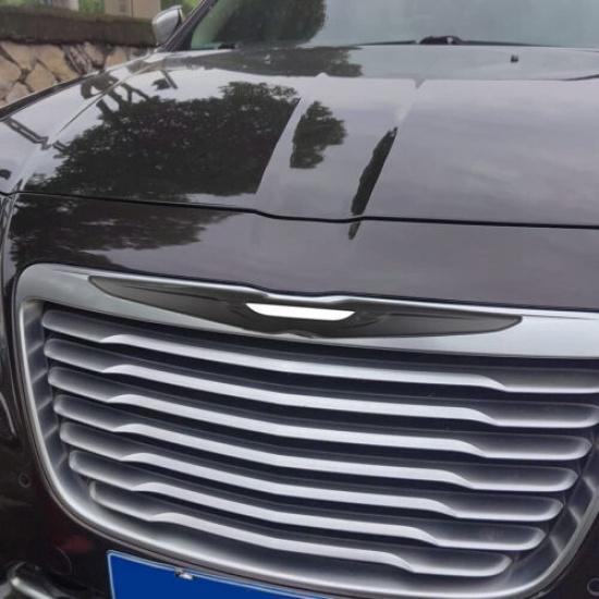 Front /Rear Car Logo Grid Decor Cover Trim For Chrysler 300 2015+ Accessories
