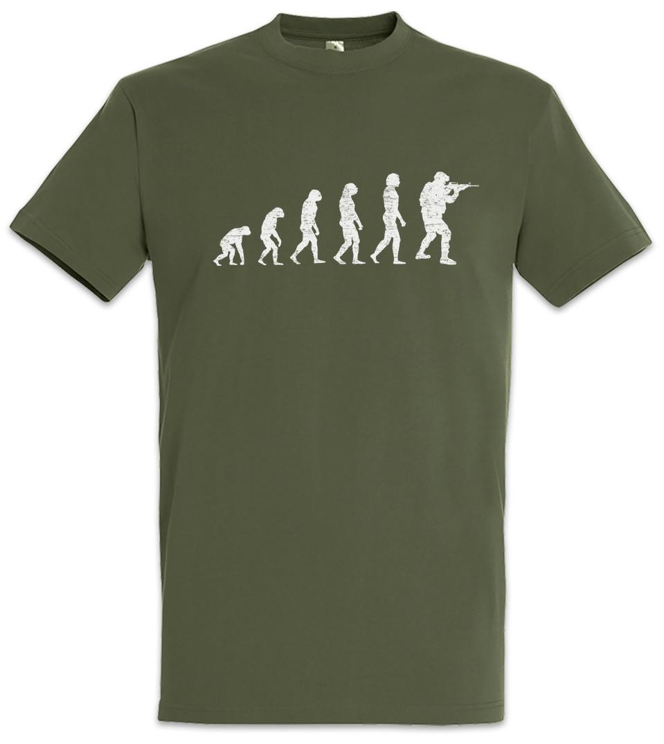 Soldier Evolution T-Shirt Army Human Fun Marine Charles Darwin Chor Shooter S