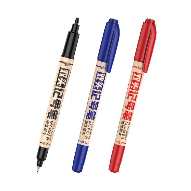 Small Double-Ended Black Oil-Based Quick-Drying Liner Pen for Children s Drawings and Outlining
