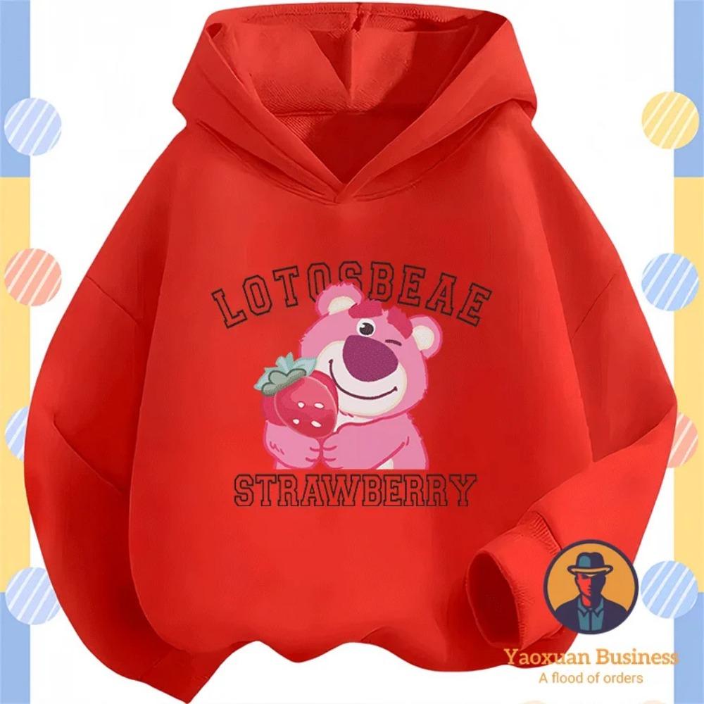 Fashion 2025 Hug Bear Boys' and Girls' Hoodies Cute Cartoon Print Windproof and Warm Autumn/Winter New Collection