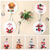 Festive Christmas Tableware Holder Bag Santa Snowman Elk Christmas Fork Pocket  Dinner Decoration