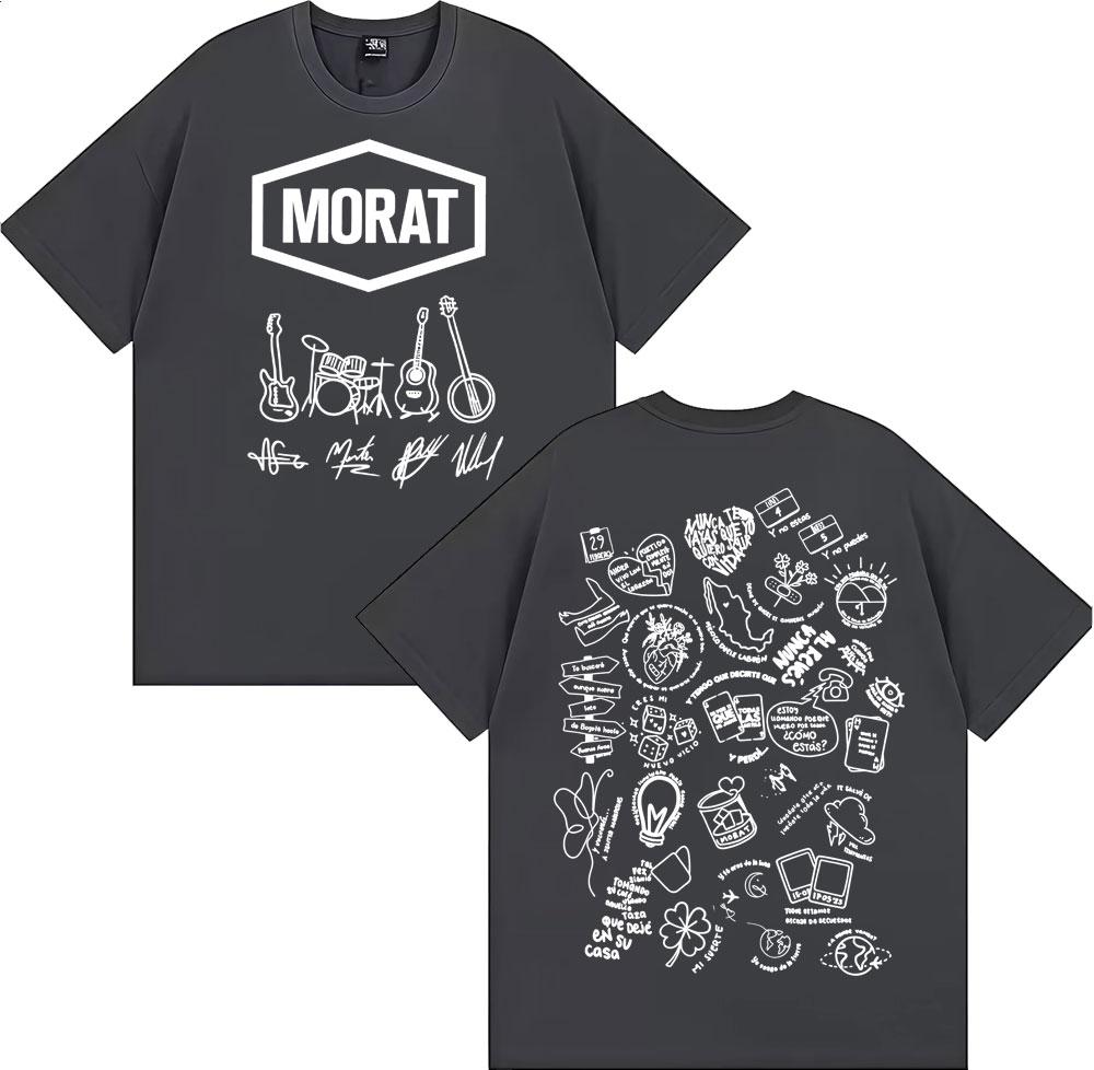 Rock Band Morat Album Tour 2025 Print T Shirt Unisexs Clothing Harajuku Vintage Gothic Tshirts Unisex Hip Hop Comfort Cotton Tshirt