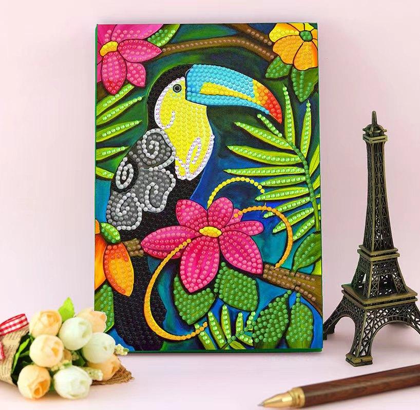 R-YOB01-04  Custom Handmade Leather Diary DIY Crystal Diamond Painting Notebook for Adults