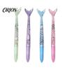 Macaron Color Office Supplies 4PCS Mermaid Fish Tail Gel Pens Set, Gradient Transparent Barrel And Glossy Aesthetic Fin Decor, Smooth Writing